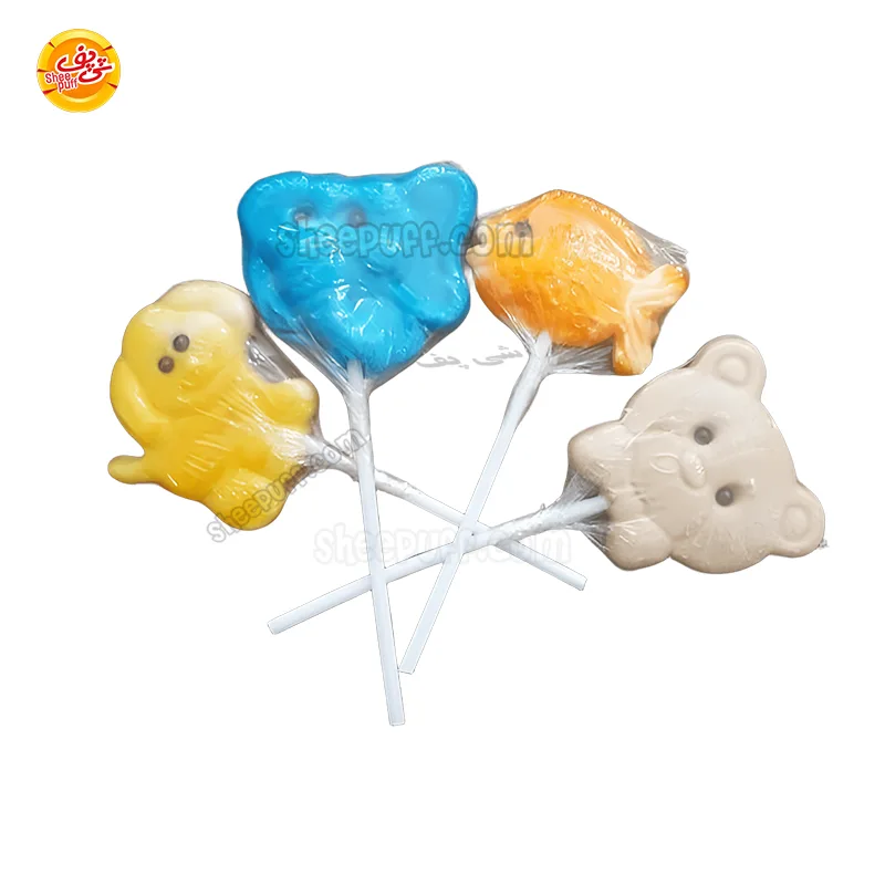 خرید عمده آبنبات چوبی طرح حیوانات _پخش سی پف
