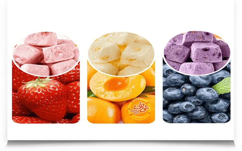 بستنی خشک چیست؟ تفاوت، مزایا و کاربردها + کالری و طعمها 6 طعم های میوه ای بستنی خشک- شی پف